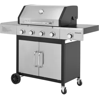 Gasgrill HANSEATIC "Rockford", silber (schwarz, silber), B:133cm H:112cm T:59cm, Grills, Gasgrill, BxTxH: 133x59x112 cm, 14,5 kW Gesamtleistung