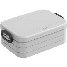 Mepal Brotdose Midi – Brotdose To Go - Lunchbox für 2 Sandwiches oder 4 Brotscheiben - Meal Prep Box - Brotdose Erwachsene - Essenbox mit Unterteilung - Cool Grey