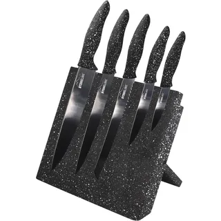 STONELINE STONELINE® Edelstahl-Messer-Set, 5-tlg., mit Magnet-Messerblock, mit klappbarem Ständer