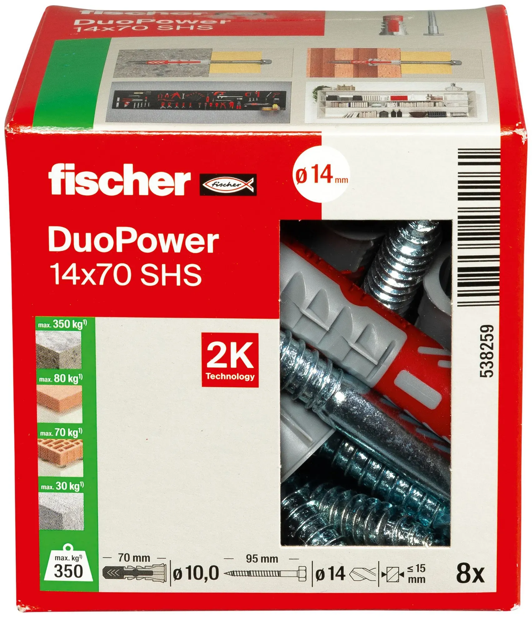 Bild von DUOPOWER 14x70 S LD 2-Komponenten-Dübel 70mm 14mm 538259 10St.