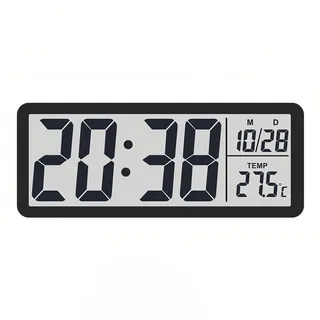 Lancoon LCD Digital Wanduhr mit Temperatur Datum 12/24 Stunden °C/°F Schalter Desktop Hanging 2 Arten von Platzierung Einfach zu Bedienen für Schlafzimmer Home Decor Living Room