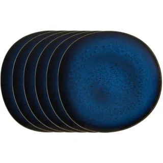 Villeroy & Boch LAVE BLEU Frühstücksteller Größe: Ø 23cm, 6er Set, in der Farbe Blau aus Steingut, 1042612640-SET6