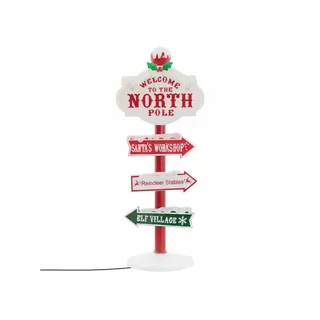 Home Styling Collection Led Weihnachtsdeko Wegweiser 95 cm , Multicolor , Kunststoff , 29.6x95x29.6 cm , Dekoration, Weihnachtsdekoration