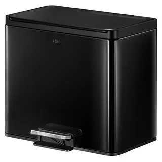 EKO - Essential 2 Recycler Treteimer 20+9 Liter - Steel Polypropylene - Schwarz - Schwarz