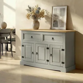 Idimex Anrichte Tequila , Grau, Braun , Holz , Kiefer , Vintage , 133x85x44 cm , FSC Mix , Esszimmer, Anrichten