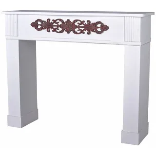 Kaminverkleidung Dekokamin Weiss Kaminkonsole Kaminumrandung Shabby Holzkamin