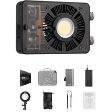 ZHIYUN MOLUS X100 Combo Bi-Farben LED Video Studio Light,100W Pocket COB Lights 2700K ~ 6500K, App -Steuerungs -Musikmodus mit Grip -Akku, ZY to Bowens Mount -Adapter