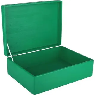 Große grüne Holzbox 40x30x14 cm Mit Deckel - Grün
