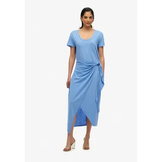 Superdry Jerseykleid »SLUB MIDI WRAP DRESS« Sommerkleid, blau