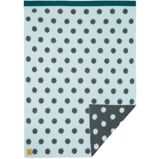 Lässig Baby Kinderdecke Strickdecke weich Bio-Baumwolle GOTS zertifiziert/Baby Blanket Little Chums Stars mint