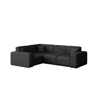 Kaiser Möbel Gartenecksofa L-form Malibu Stoff Odyssey Schwarz Links , Holz , 181x73x246 cm , Gartenmöbel, Loungemöbel, Gartensofas & Loungesofas