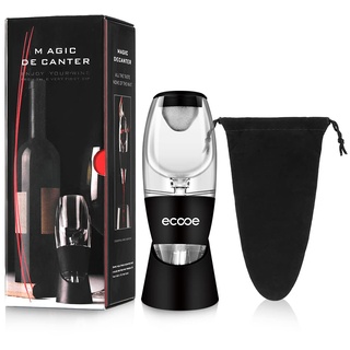 ecooe Wein Dekanter Dekantierer Rotwein Aerator Set Schnellest Ernüchternd Wein Belüfter mit massivem Stand und Reisetasche