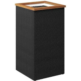 vidaXL Pflanzkübel Schwarz 40x40x80 cm Poly Rattan - Schwarz