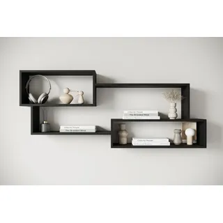 Home affaire Wandboard "Wandregal Trio" 1 Stk. tlg. Ideal als Bücherregal, Dekoregal oder Ablage im Büro, graphite schwarz matt