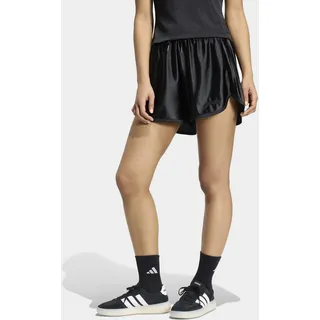 Shorts ADIDAS SPORTSWEAR "SEASONAL ESSENTIALS SATIN", Damen, Gr. L, N-Gr, schwarz, normal, gr., Obermaterial: 97% Polyester, 3% Elasthan, Hosen Shorts, für Erwachsene, ohne Verschluss, aus Polyester und Elasthan