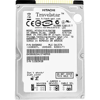 Festplatte Hitachi 160Gb HTS541616J9AT00 8Mb Cache 5400Rpm ATA 2,5" Zoll