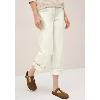 Cecil Straight-Jeans CECIL, Damen, Gr. 32, Länge 28, light beige, Denim/Jeans, Obermaterial: 81% Baumwolle, 17% Polyester, 2% Elasthan. Futter: 52% Polyester, 48% Baumwolle, unifarben, straight fit knöchelfrei, Jeans Straight-Jeans, im Five-Pocket Style
