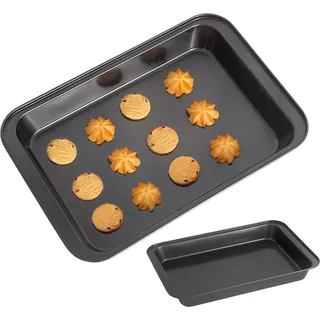 Kleine Classic Backblech - rechteckige Backform - 31 × 21,7 × 5 cm - tiefer hoher Rand - Antihaftbeschichtung - Backform Kohlenstoffstahl zum Backen und Grillen - multifunktionales Backzubehör