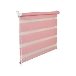 Doppelrollo Duorollo 95 cm breit 200 cm lang rosa inkl. Seilzug Fensterrollo Klemmrollo Jalousie - Rosa
