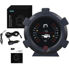 X95 GPS Neigungsmesser Digitaler Auto, LCD Elektronisch Winkelmesser HUD Anzeige Clinometer für DC 5-28V Kfz Offroad (Black)