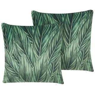 Beliani Dekokissen Diascia 45 x 45 cm Grün