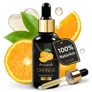 Orangenöl BIO naturrein – Orange Essential Oil für Duftlampe & Raumduft – ätherisches Öl & Premium Duftöl für Diffuser, Duftkerzen & Kinderzimmer – aus Italien, 30 ml – Aromaholik
