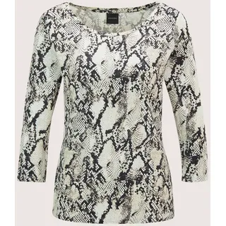 MADELEINE Kurzarmshirt »Blusenshirt Modisches Oberteil mit Animal-Print«, schwarz