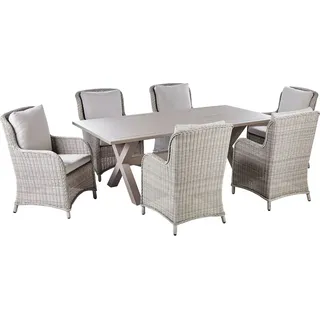 Beliani Gartenset 7-tlg. Beige/Grau