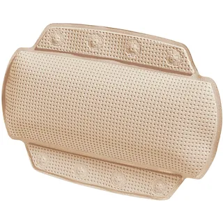 Spirella - Badewannenkissen Alaska Mit 8 Saugnäpfen Antibakteriell - Rutschhemmend Waschbar - Beige - 23 x 32 cm