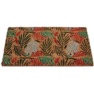 GIFTDECOR Fußmatte, Kokosfaser, Tropische Blätter, zur Verschönerung Ihrer Haustür, Größe: 40 x 60 cm, Badteppiche, Mehrfarbig, Nicht anwendbar