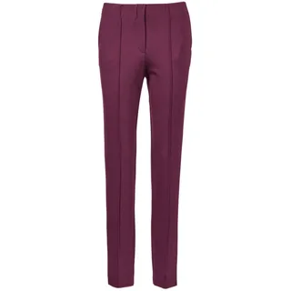 Schlupfhose GOLDNER "Moderne Hose LOUISA mit streckenden Biesen", Damen, Gr. 52, N-Gr, lila (aubergine), Obermaterial: 67% Viskose CV. 27% Polyamid PA. 6% Elasthan EL., normal, Hosen Schlupfhose, Ohne