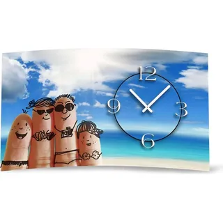 Digital Designer Art Designer Wanduhr abstrakt modernes Wanduhren Design leise kein ticken DIXTIME 3DS-0406 - Blau