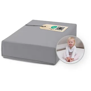 Ehrenkind® Spannbettlaken für Babybett Kinderbett | 100% Bio-Baumwolle Spannbettlaken 70x140 | Atmungsaktives Spannbetttuch (160 g/m2) | Oeko-TEX 100 Zertifiziert, 140x70cm DUNKELGRAU