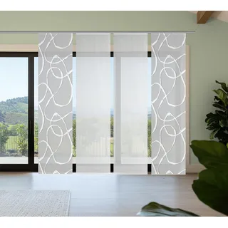 VISION S "OPHELIA", Paneelwagen 4 Stk. tlg. Schiebevorhang,Bambusoptik,Digitaldruck,SET,