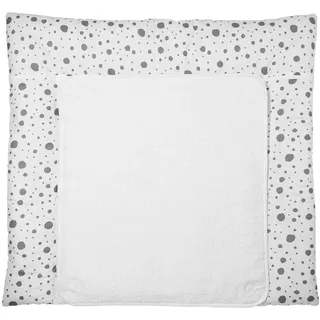 Meyco 428055 3-Keil Wickelauflage mit abnehmbaren Frotteebezug, DOTS, Weiß