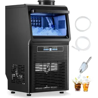 VEVOR Kommerzieller Eisbereiter (40,82 kg/Tag) Eismaschine, Speicherkapazität 5,44 kg, 36 Eiswürfel in 15 Minuten, geeignet für Bars, Büros, Restaurants