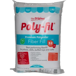 poly-fil Fairfield The Original Poly-Fil, Premium-Polyesterfaser-Füllung, weiche Kissenfüllung, Füllung für Stofftiere, Spielzeug, Wolkendekorationen und mehr, maschinenwaschbare Poly-Faser-Füllung, 907 ml