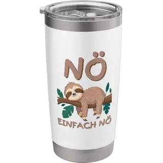 Süßes Faultier Lustiger Satz Nö einfach Nö Doppelwandiger Edelstahl-Thermobecher