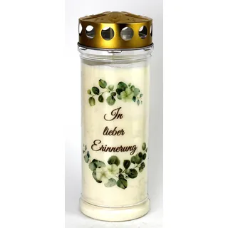 Kerzen Junglas - Grabkerze mit 7 Tagen Brenndauer, (3925), schöne Grablichter mit Motiv, Grabkerzen mit Deckel, Grabschmuck wetterfest, Trauerkerzen mit Spruch, Friedhofskerzen