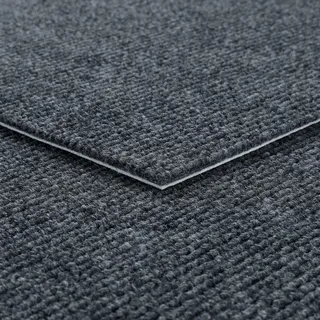 Livelynine Teppichfliesen Selbstklebend Dunkelgrau 32 Teppichfliesen Rutschfest Teppichboden Fliesen Selbstklebend 30x30CM Waschbarer Bodenteppich Schlafzimmer Büro Haus Gewerbe Teppich Fliesen Kleber