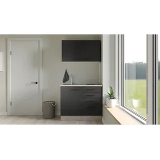 Flex-Well Küchenzeile Capri 100 cm Schwarz