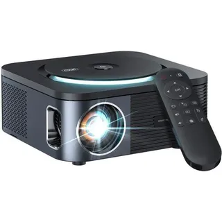 XO Projektor Full HD,HDMI,USB, Beamer to home to business von zu Hause ins Geschäft, Für Filme, Spiele und Präsentationen, schwarz - Schwarz