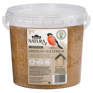 Dehner Natura Premium Wildvogelfutter, Erdnuss-Aufstrich, Erdnussbutter im Eimer, Ganzjahresfutter energiereich, hochwertiges Vogelfutter für Wildvögel, 2 kg