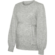 MAMALICIOUS Damen Mlnewanne L/S Knit Top A. Noos Pullover Sweater, Light Grey Melange, XL EU