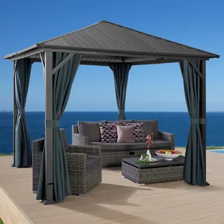 KONIFERA Pavillon »Samos« BxT: 300x300 cm, Stahlgestell, ohne Seitenteile, grau