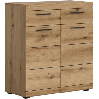 Livetastic Kommode , Eiche dunkel , Kunststoff , Holzoptik , 2 Fächer , 2 Schublade(n) Schubladen , 90x96x37 cm , FSC Mix , stehend , Kleinmöbel, Kommoden, Kommoden