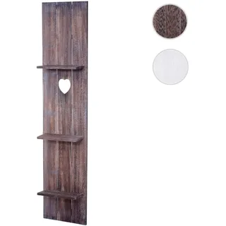 Wandregal HWC-C92, Wandpaneel Holzregal Regal, 3 Ebenen 150x33x13cm Massivholz Vintage ~ braun shabb