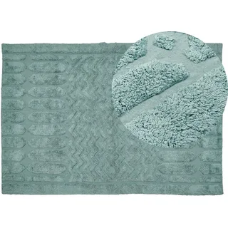 Beliani Kurzflor-Teppich Sirnak 200/140 cm , Grün , Textil , Grafikmuster , Rechteckig , 140x200 cm , Teppiche und Böden, Teppiche, Orientteppiche