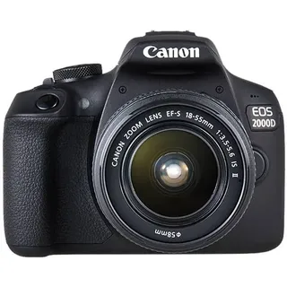 Canon EOS 2000D mit Objektiv EF-S 18-55mm IS II und EF 75-300mm (2728C017)