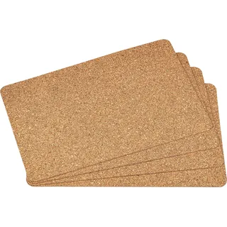 Platzset aus Kork | 4er Set | 44 x 29 cm dekorative Kork Tischsets für Esstisch und Küche | Unterlage für Teller Gläser Pfannen und Tassen | nachhaltige Platzdeckchen aus Naturkork